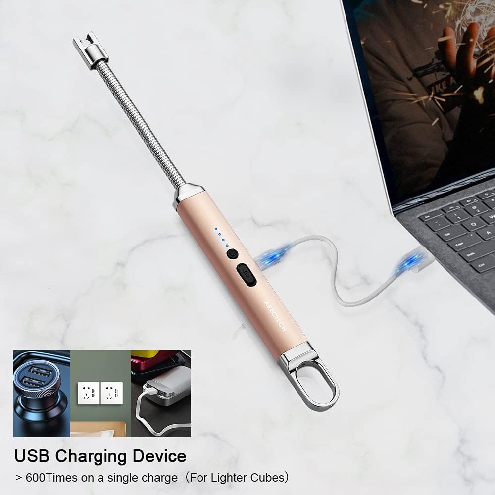 ARECTECH Flameless Rechargeable USB Lighter with 360 Rotatable Neck