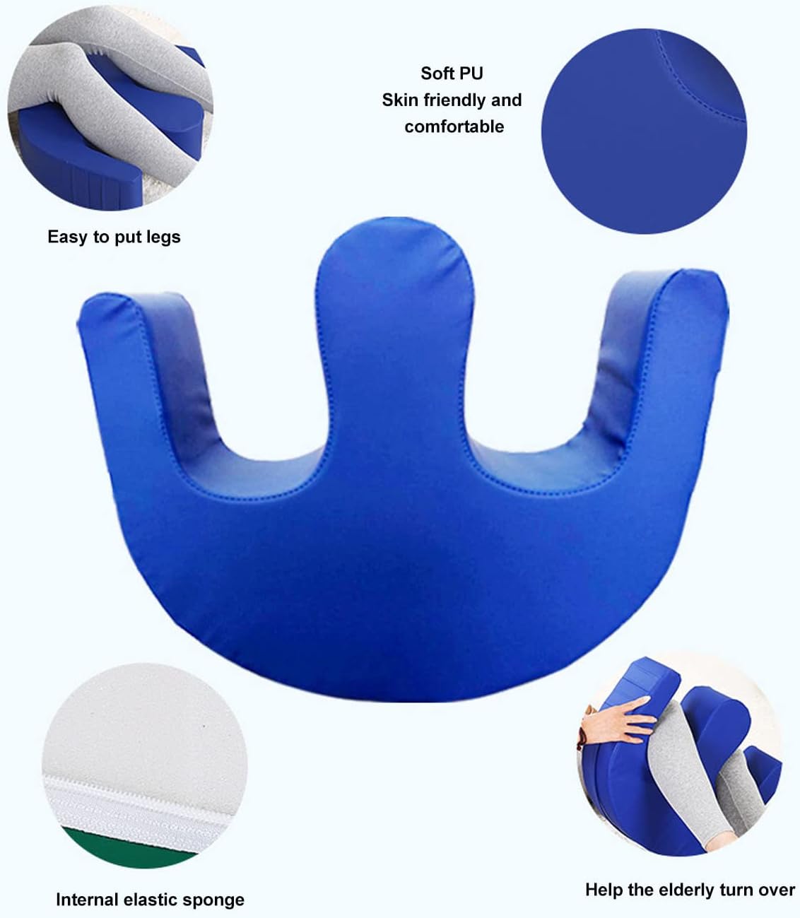 Septpenta Bedridden Elderly U Turn Pillow Multi-Functional Waterproof Blue