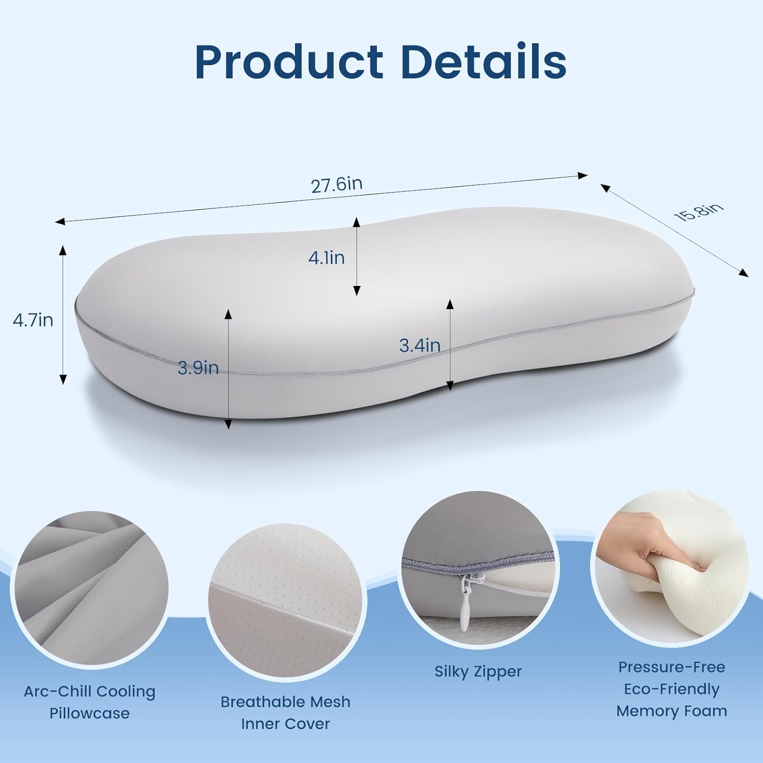 Elegear Cooling Pillow for Deep Sleep and Neck Pain Relief