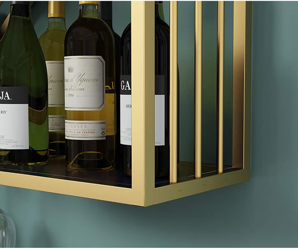 ZJDYDY Wall-Mounted Wine Cabinet Gold 1002560CM
