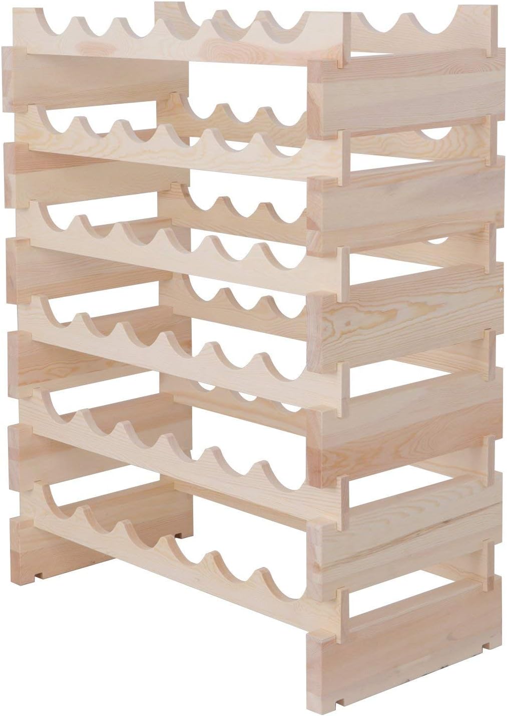 Smartxchoices 36 Bottle Wine Rack with Sturdy Pine Wood Construction