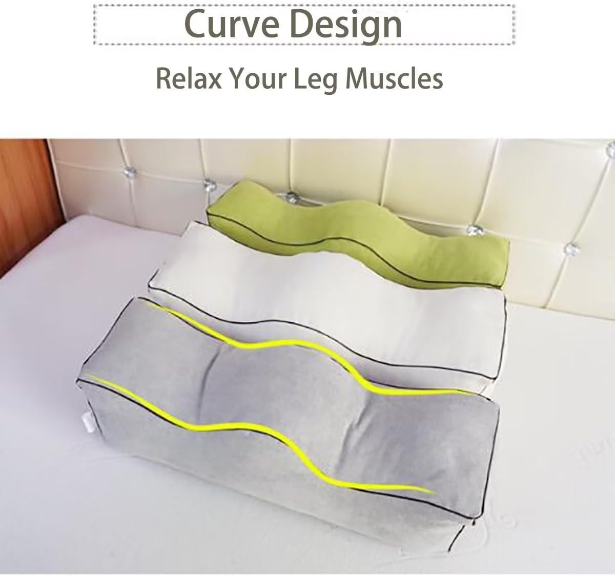 TESICA Ergonomic Leg Elevation Pillow for Bed and Sofa