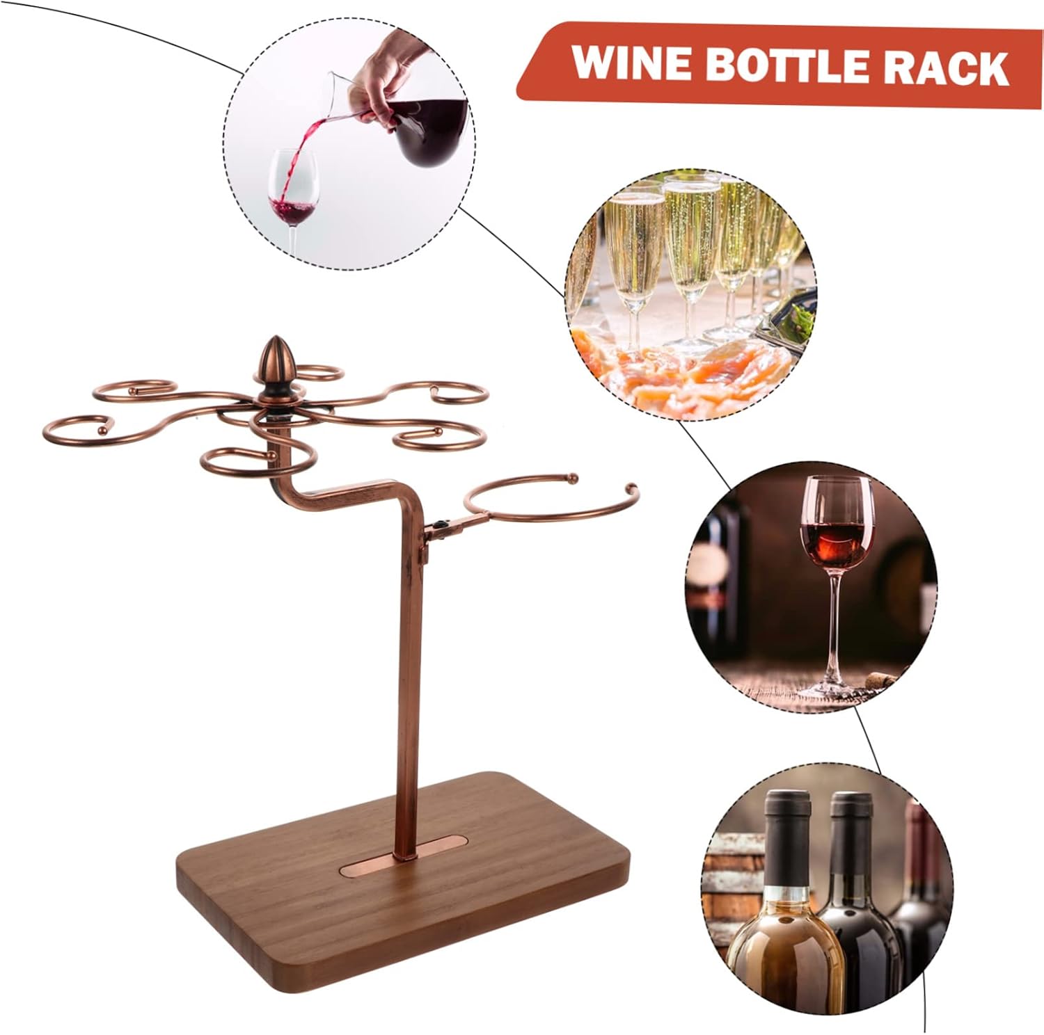 1pc Freestanding Wine Glass Rack for Home and Party Use 1