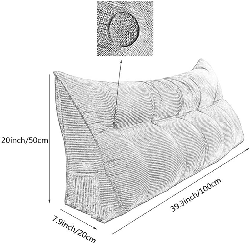 ZZYK Headboard Pillow 39inch Yellow Triangular Reading Support