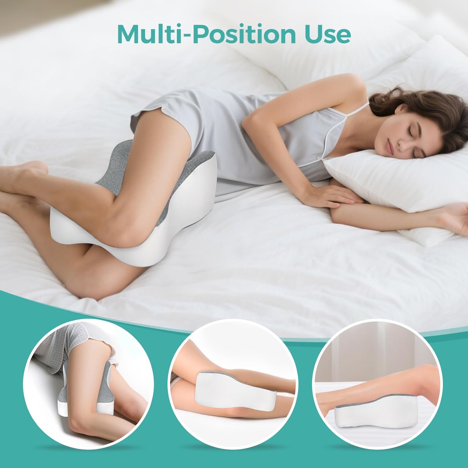 Large Knee Pillow for Side Sleepers Hip Back Pain Relief