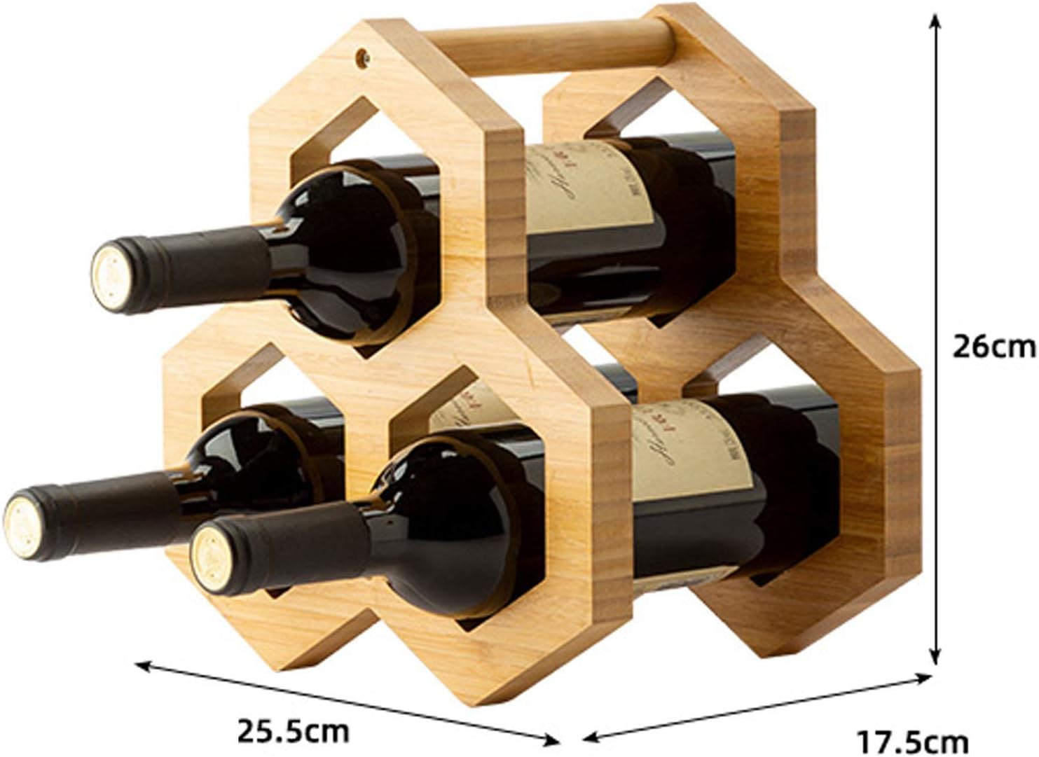 BOCbco 3-Bottle Tabletop Wine Rack Holder