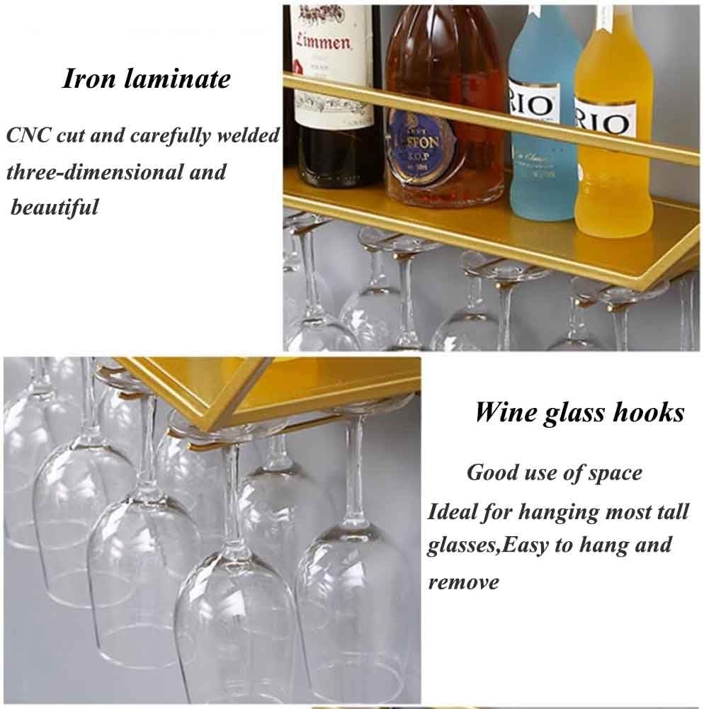 Wall Mounted Wine Rack with Glass Holder Black 70x85x100cm