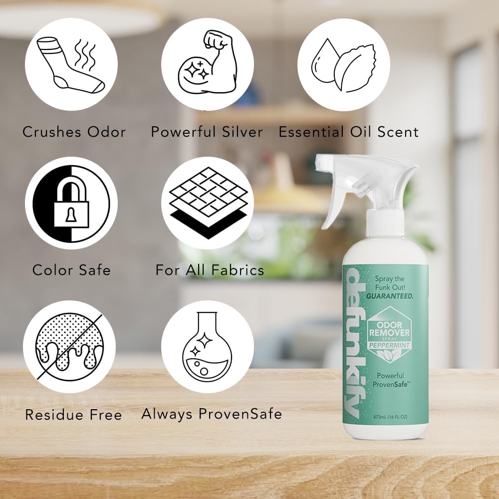 DEFUNKIFY Odor Remover Spray 16oz 2-Pack with Peppermint Essential Oil