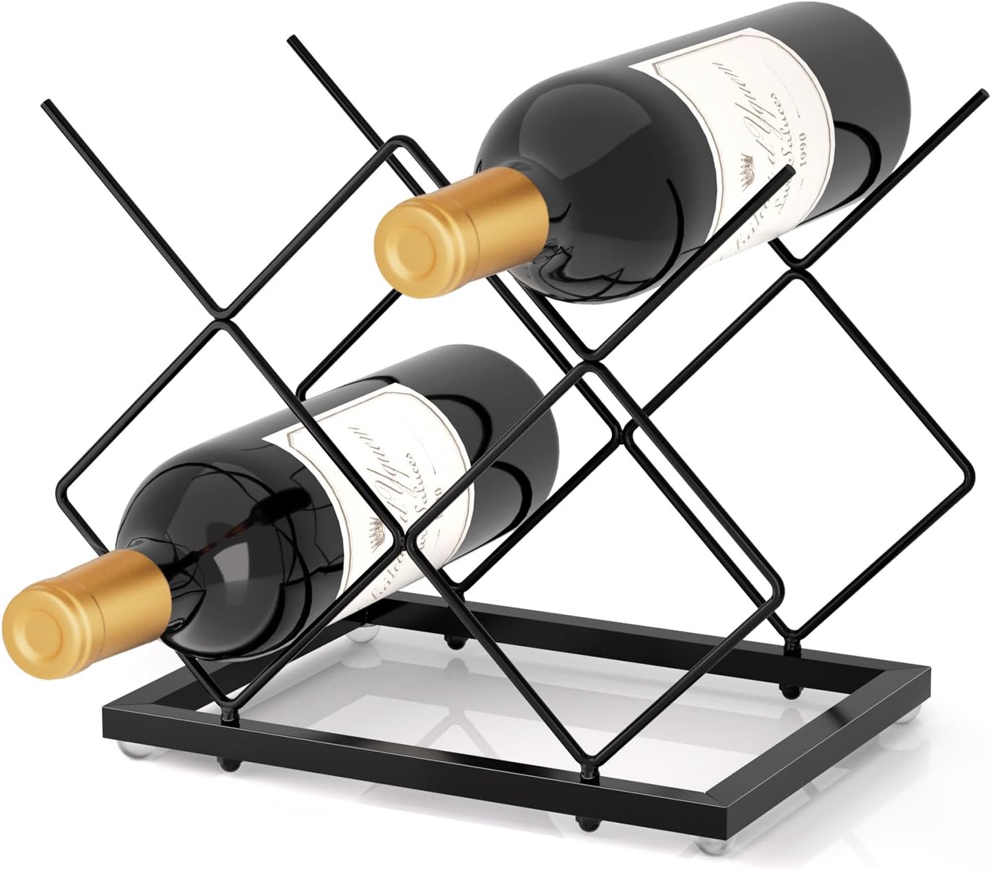 Urban Deco Small Wine Rack 5 Bottle Holder - Black