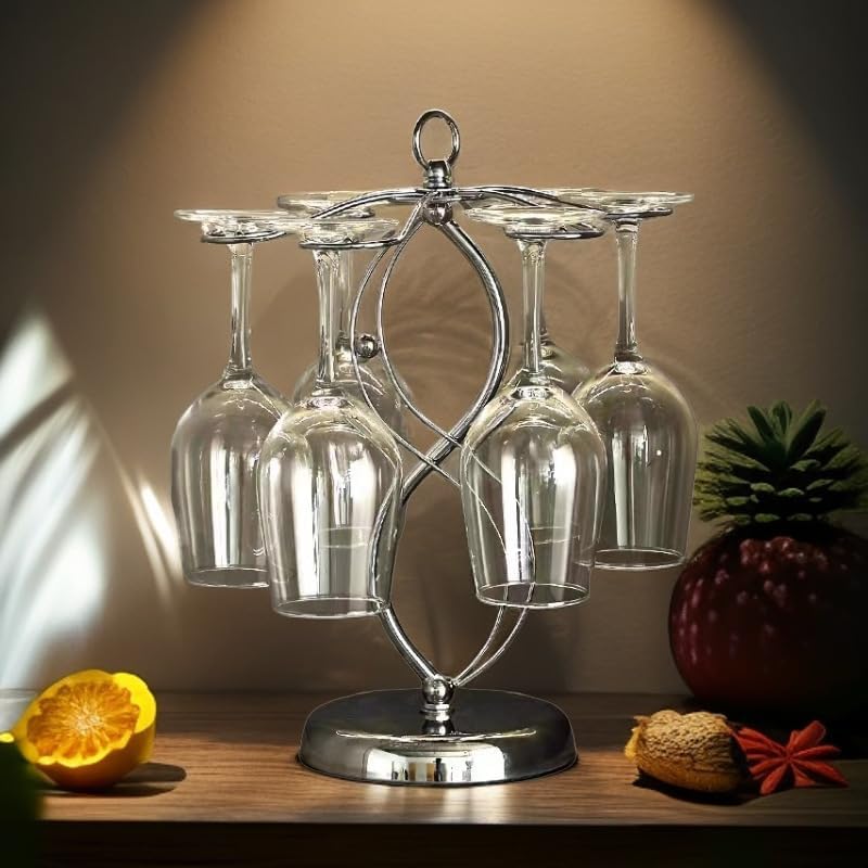 Lmbabter Sliver Wine Glass Rack for Home Bar Kitchen