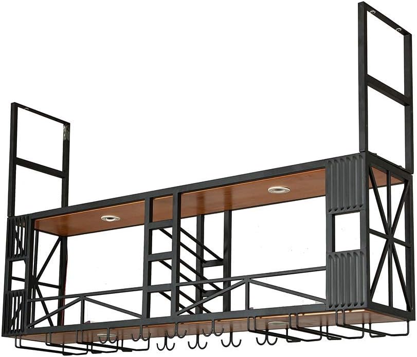 LASEVE Wall-Mounted Wine Rack Iron Wood Design