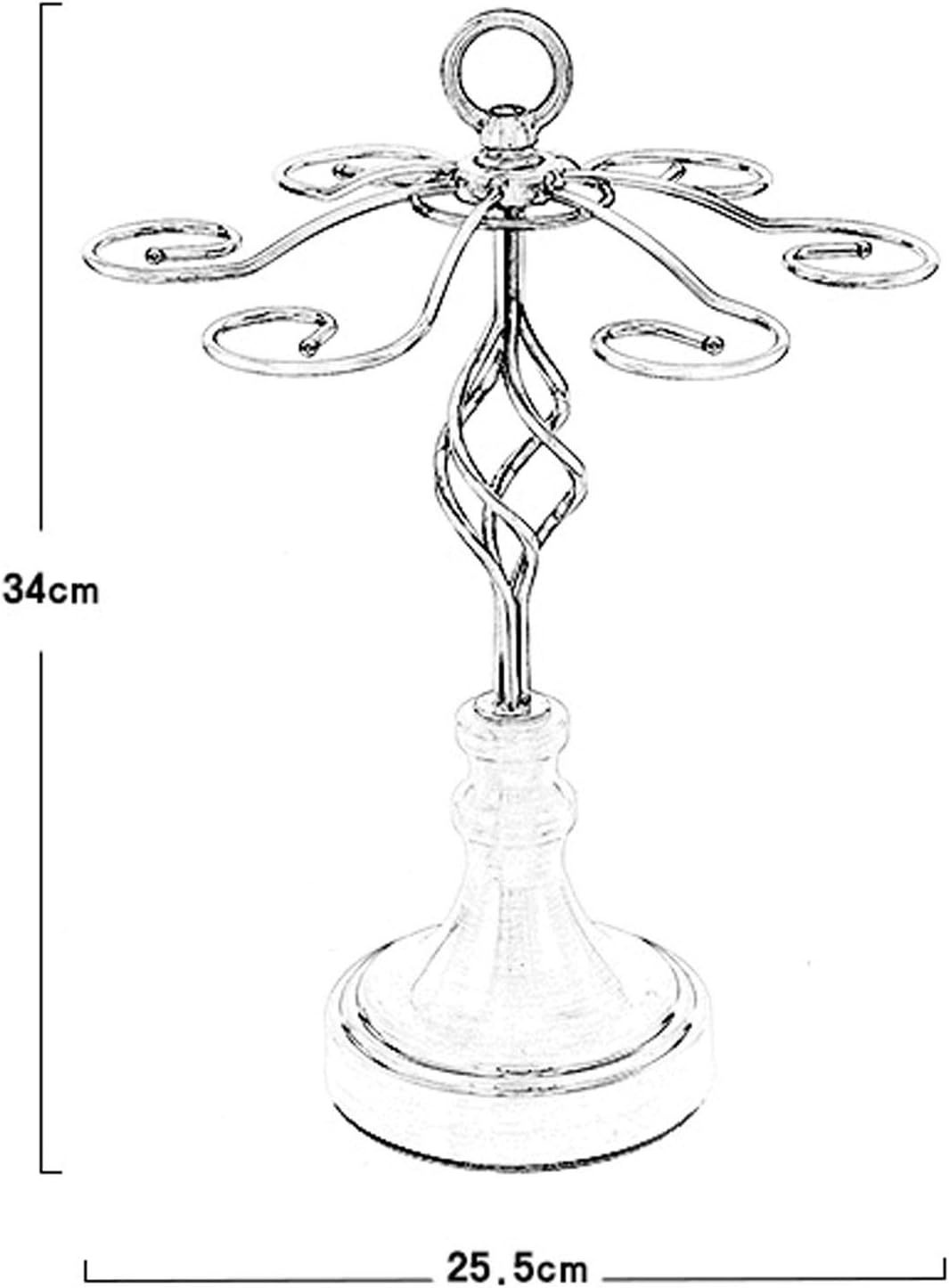 BOCbco Tabletop Wine Racks - Bronze Industrial Metal Holder for 6 Glasses