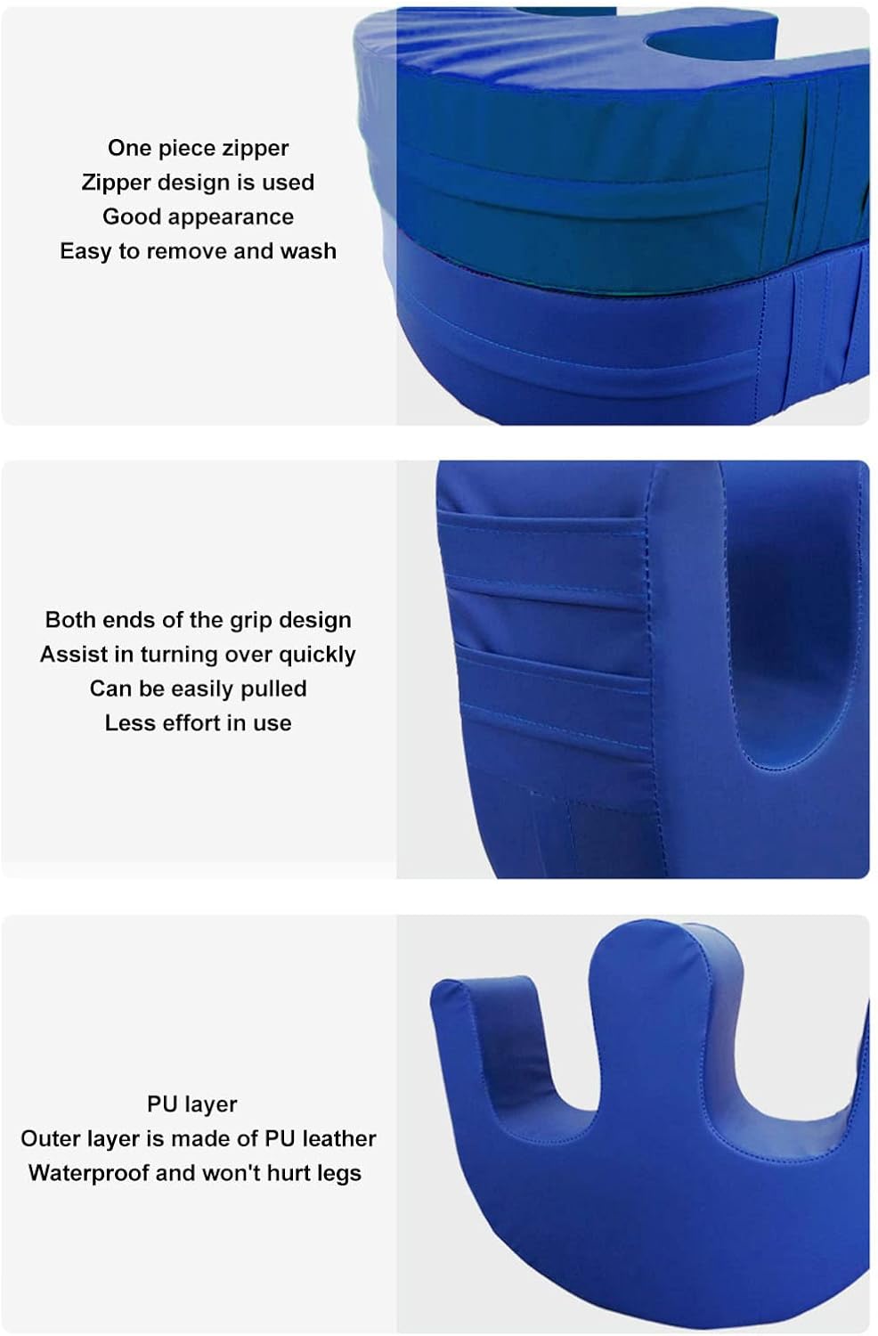 Septpenta Bedridden Elderly U Turn Pillow Multi-Functional Waterproof Blue