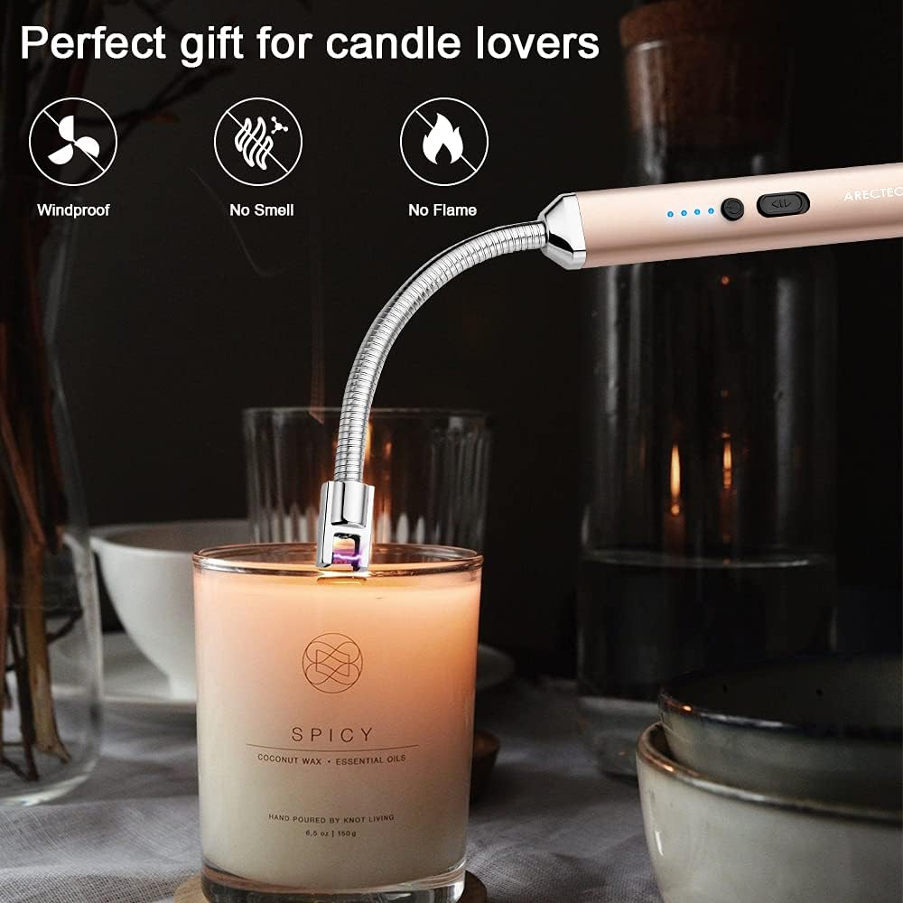 ARECTECH Flameless Rechargeable USB Lighter with 360 Rotatable Neck