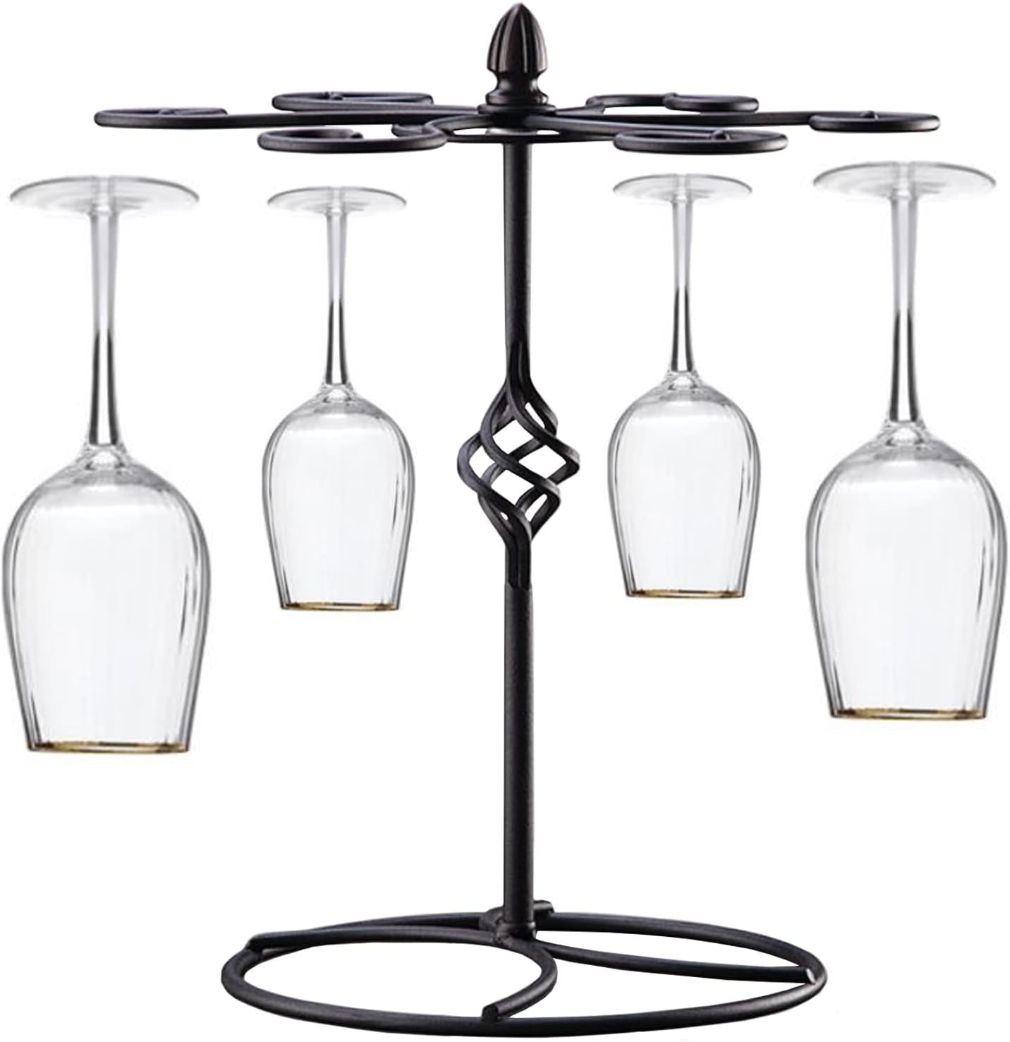 WORDFUN Wine Glass Holder Metal Iron Matte Black