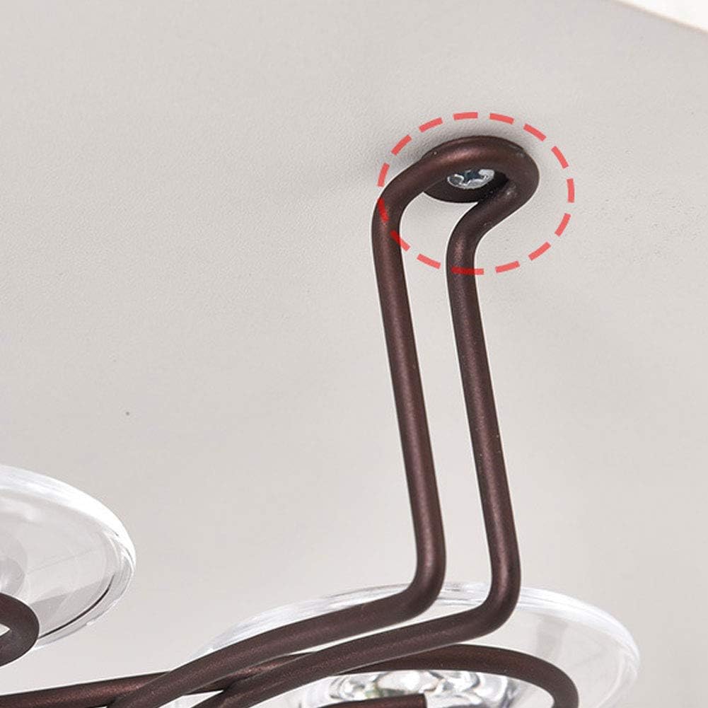Tomotato Wine Glass Rack with 6 Hooks Black 1