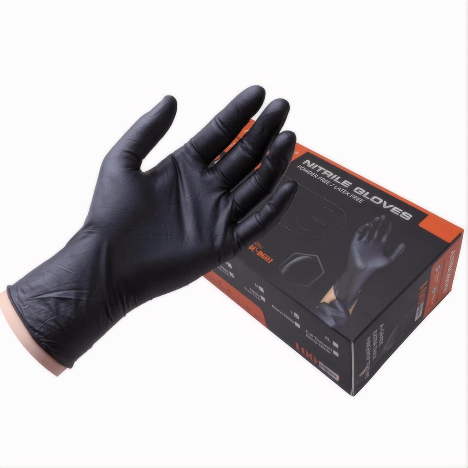 100 Pcs Nitrile Gloves Chemical Resistant Powder-Free