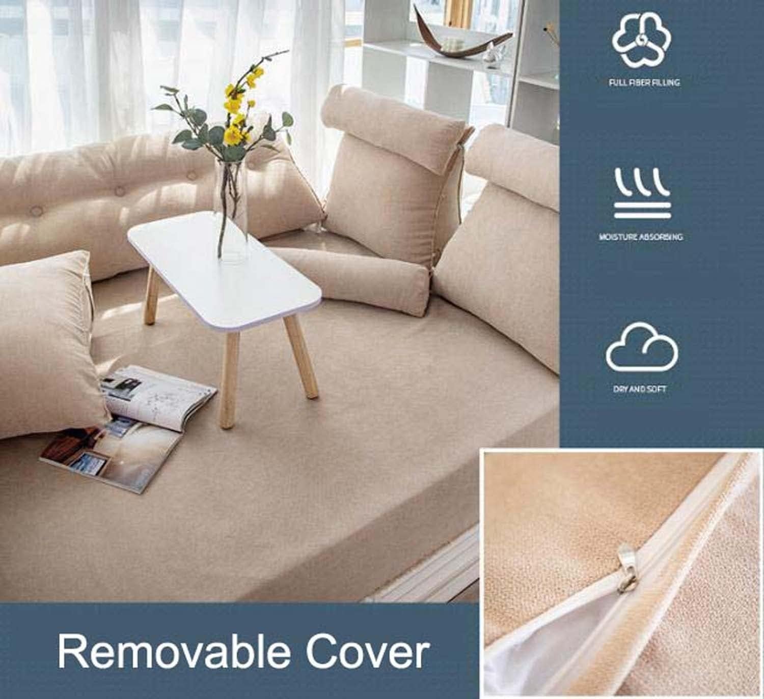 FNHY Portable Triangular Lumbar Pillow with Zipper - Coffee 45x45x20cm