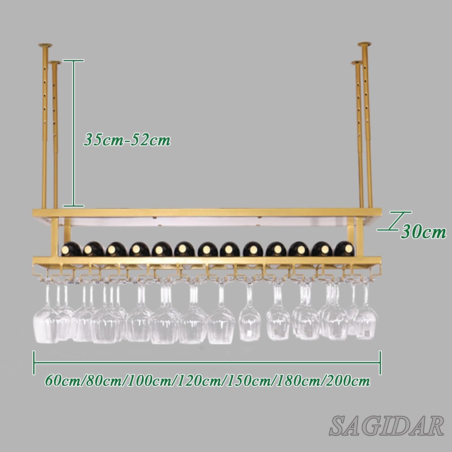 SAGIDAR Ceiling Wine Glass Rack Holder