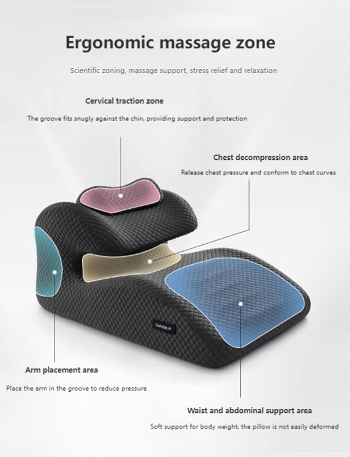 Slow Rebound Memory Foam Reading Pillow with Cervical Support