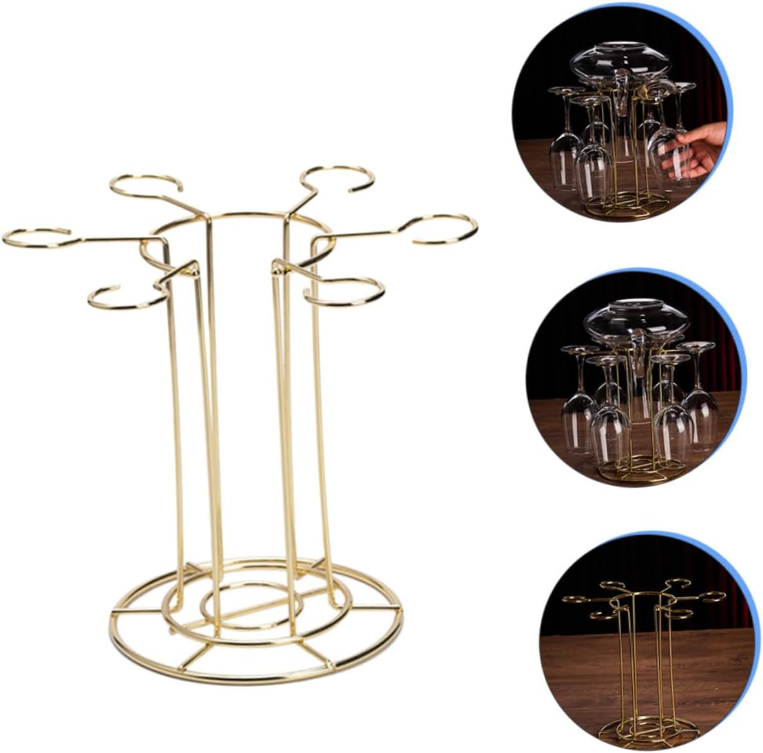 Cabilock Iron Wine Glass Holder Rack for Kitchen Bar