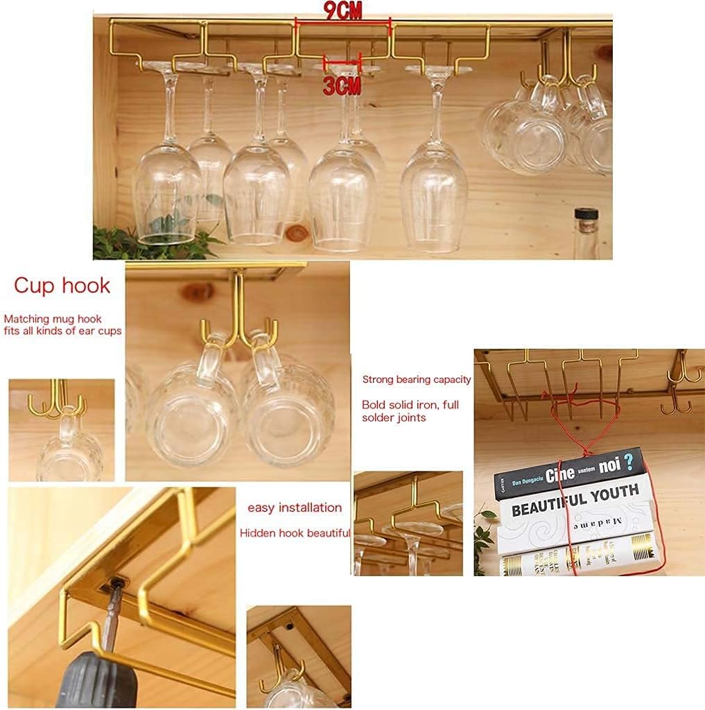 Iron Wine Glass Rack for Home Bar Kitchen