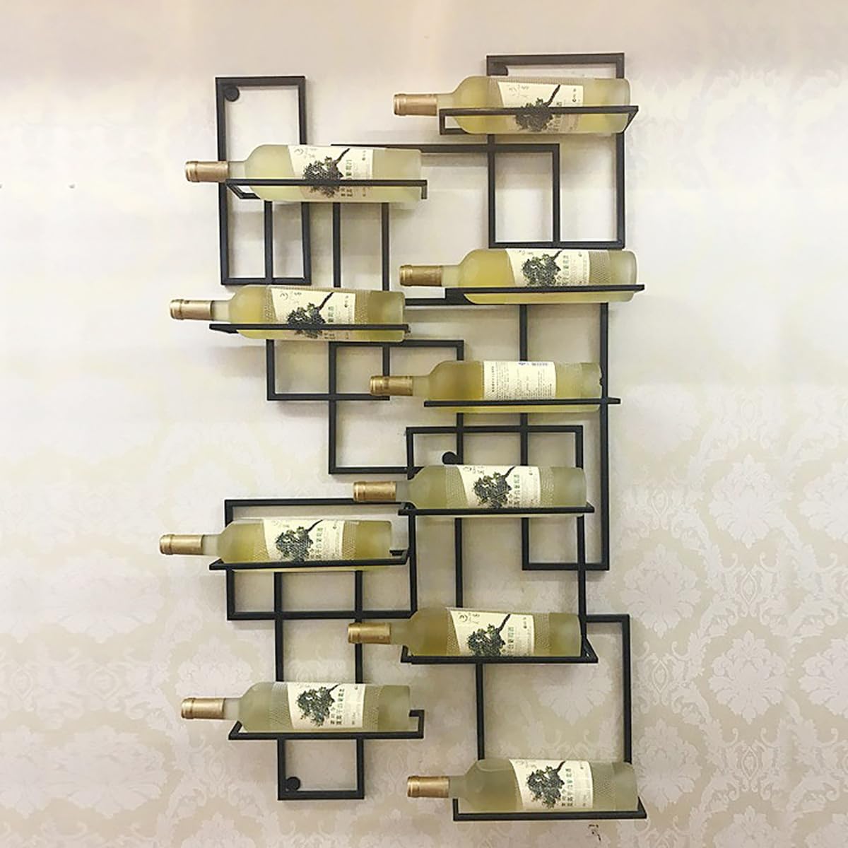Bakufu Wall Mounted Wine Rack for 10 Bottles