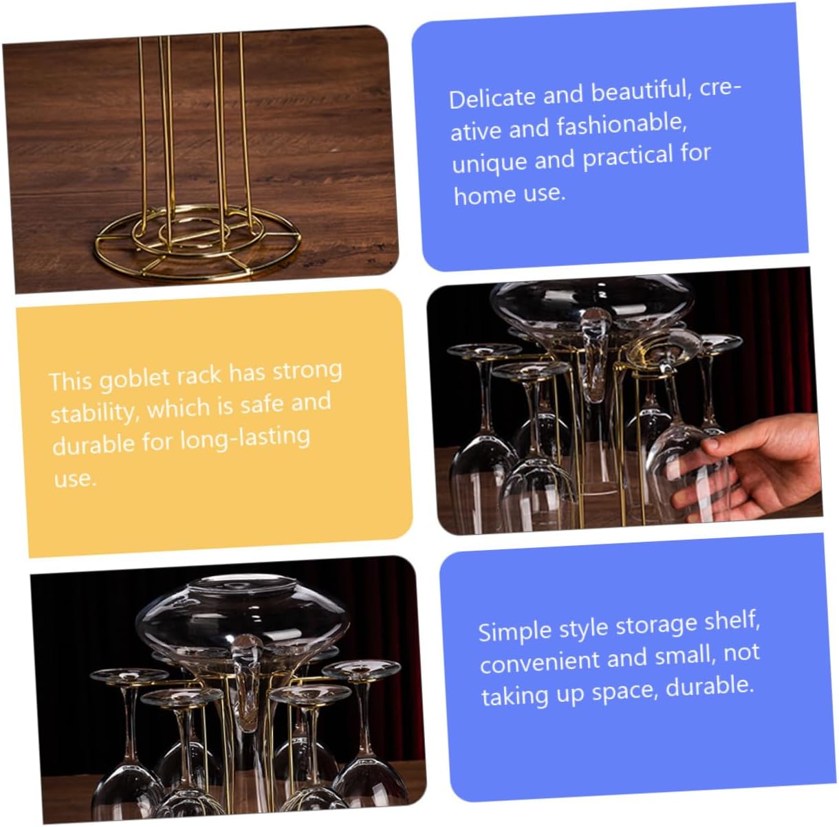 Alipis Iron Wine Glass Rack for Kitchen Storage