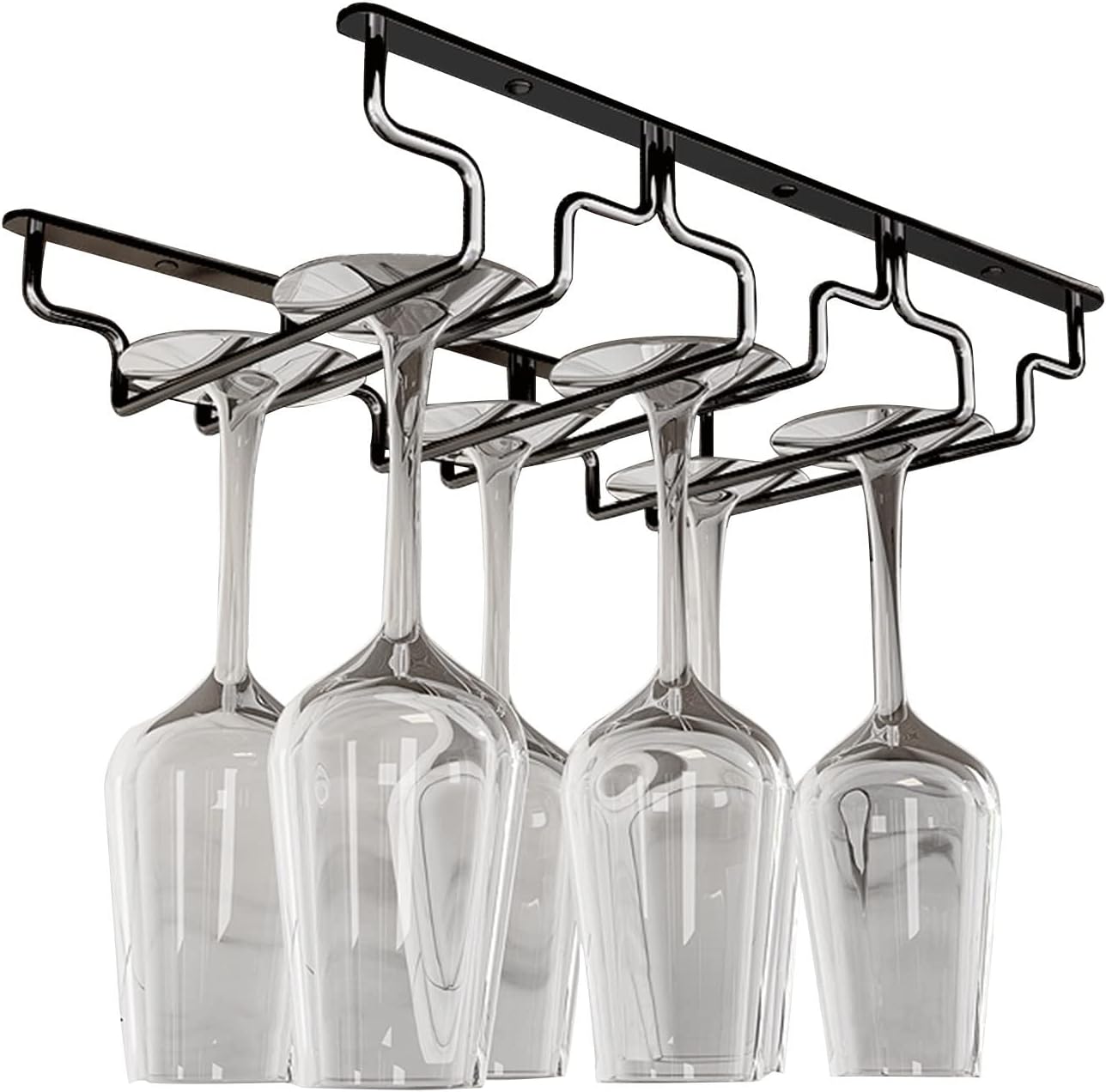 DTDMY Stainless Steel Wine Glasses Rack Under Cabinet