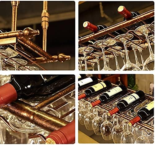 Bronze Wall-Mounted Wine Rack with Adjustable Hangers