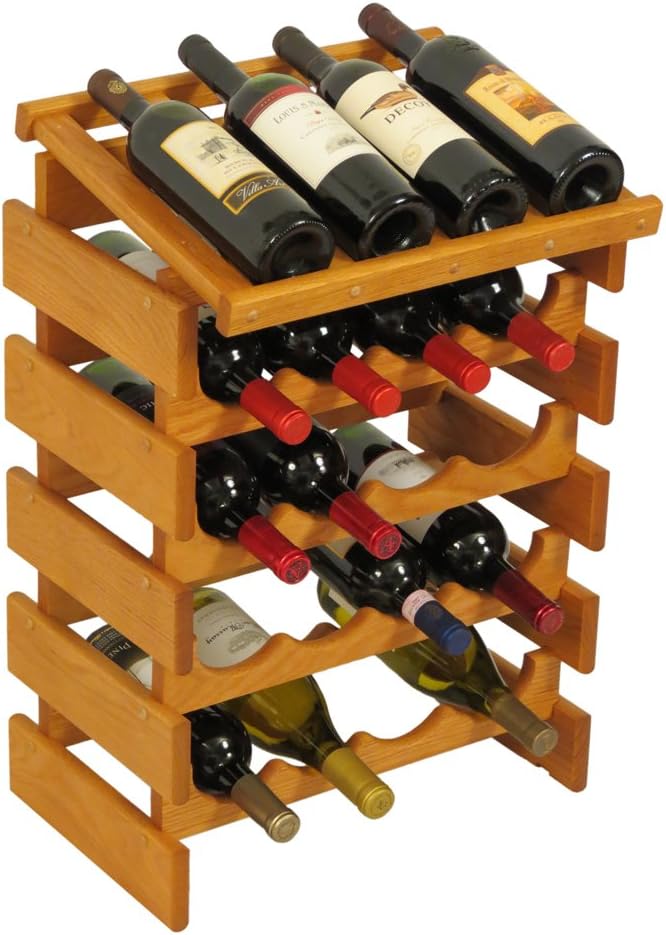 FixtureDisplays 20 Bottle Dakota Wine Rack with Display Top