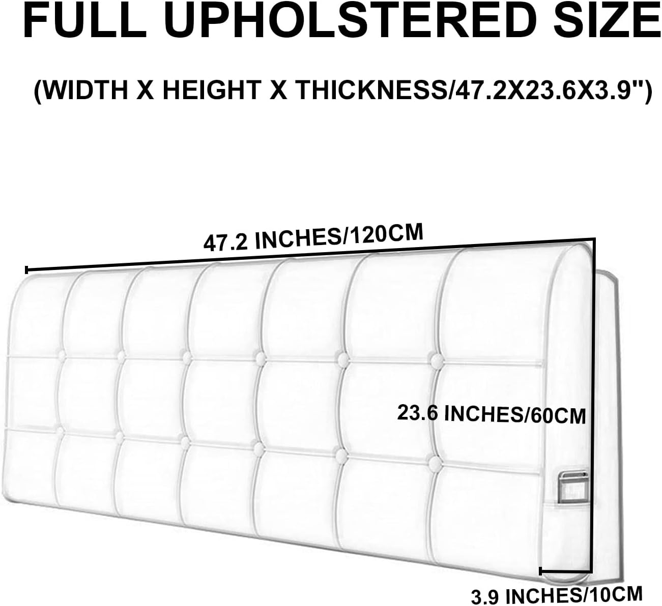 ZZYK Leather Headboard Pillow 472 White Ergonomic Reading Support