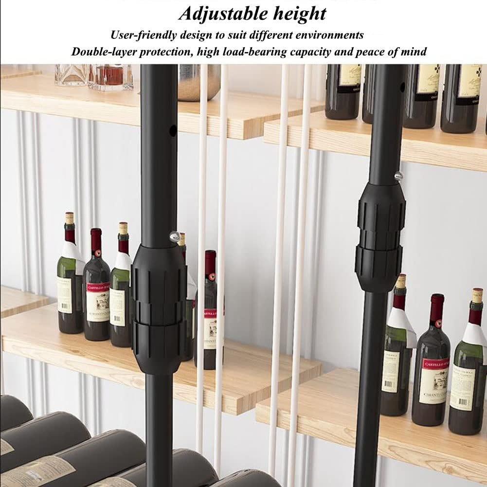 Adjustable Wall-Mounted Wine Glass Rack 2 in 1 Industrial Style Holder