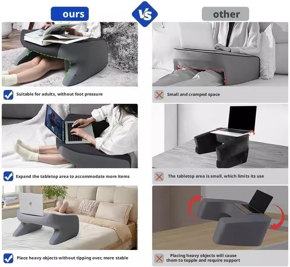 Ergonomic Memory Foam Armrest Pillow with Large Lap Desk