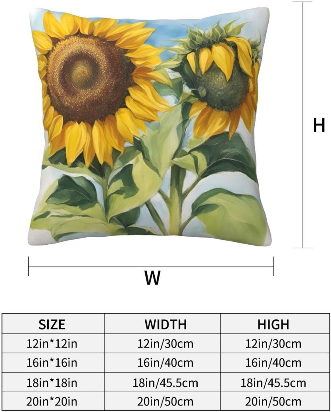 Ogniwo Fresh Sunflower Throw pillow Soft 12x12 Inch Cushion Case
