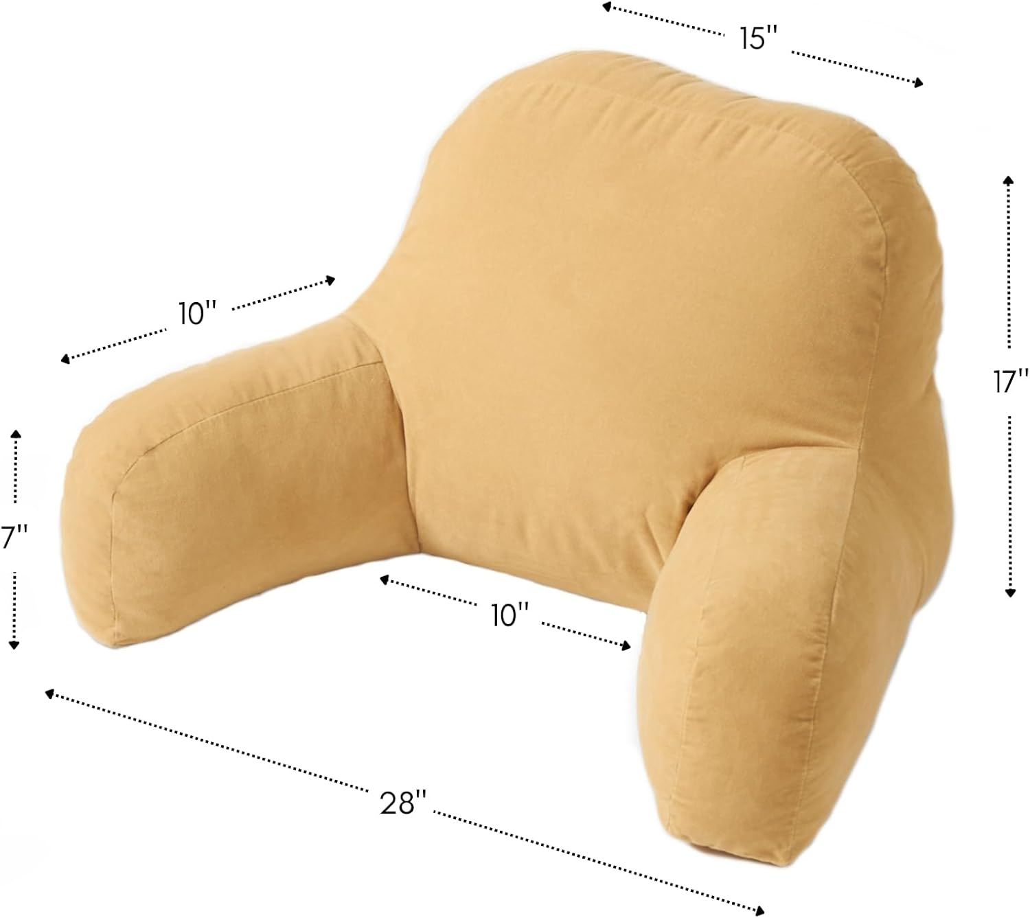 Greendale Home Fashions Hyatt Microfiber Bed Reading Pillow with Arms Beige