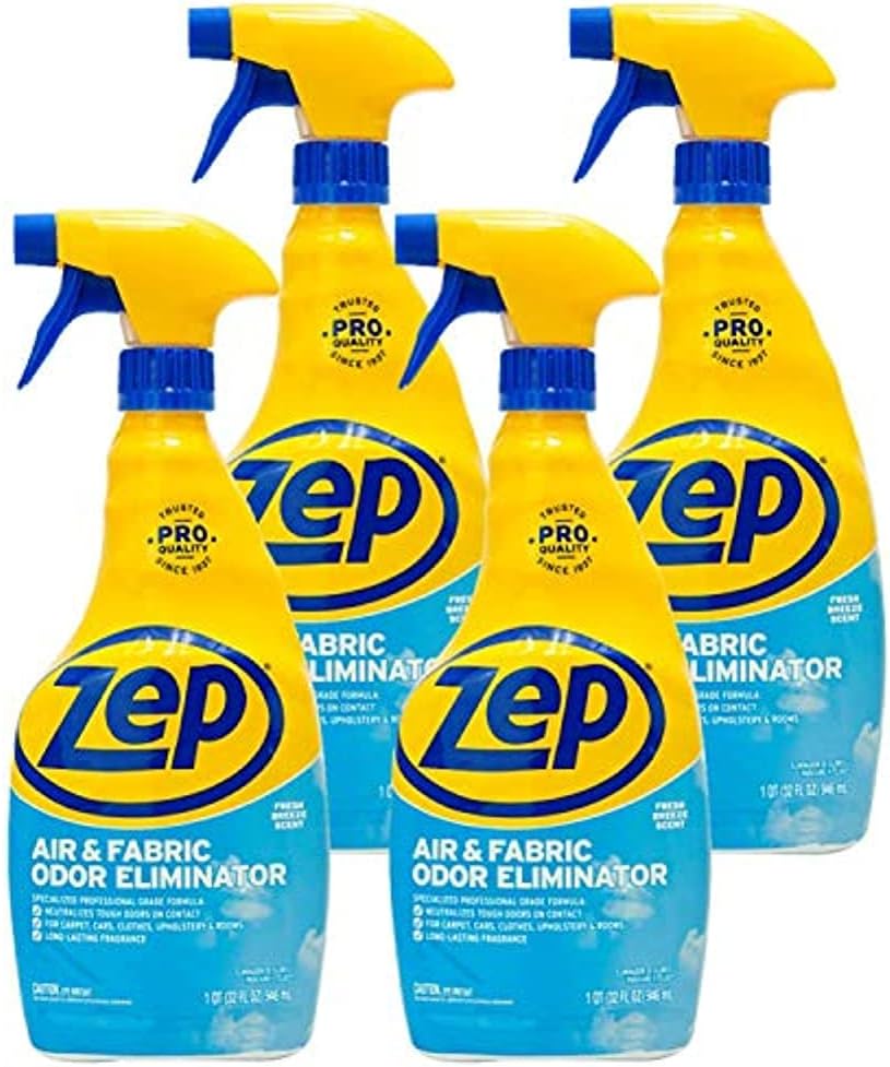 Zep Air and Fabric Odor Eliminator - 32 oz Pack of 4