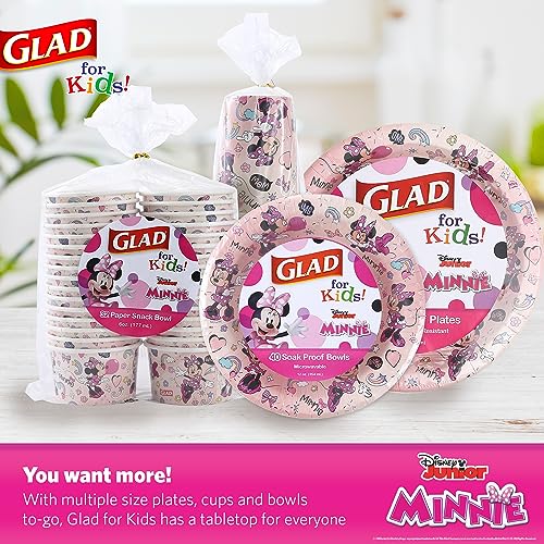 Glad for Kids Disney Minnie Mouse Paper Plates 85 Inch 40 Count