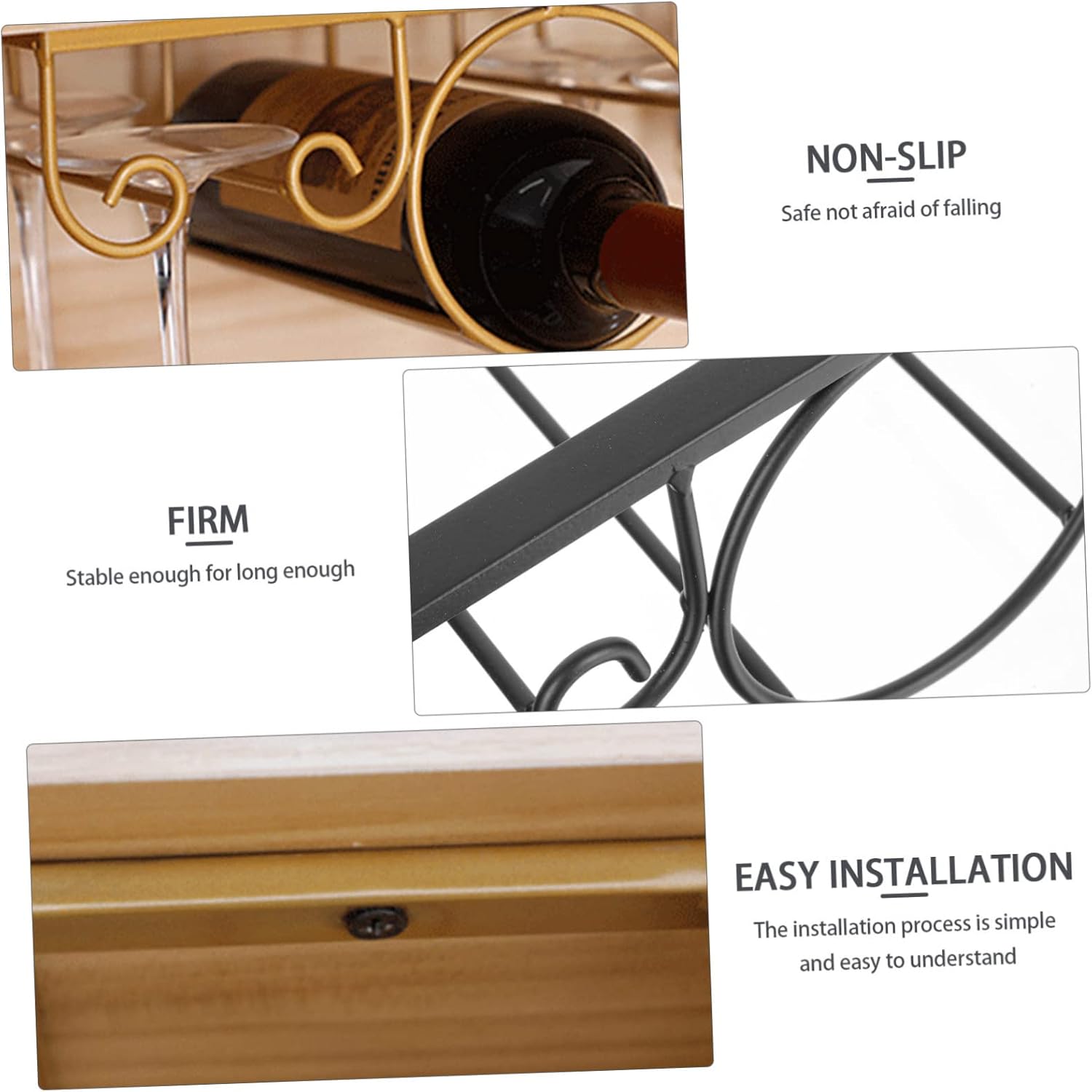 PRETYZOOM Wall Mount Wine Rack for Home Bar Kitchen Restaurant Storage