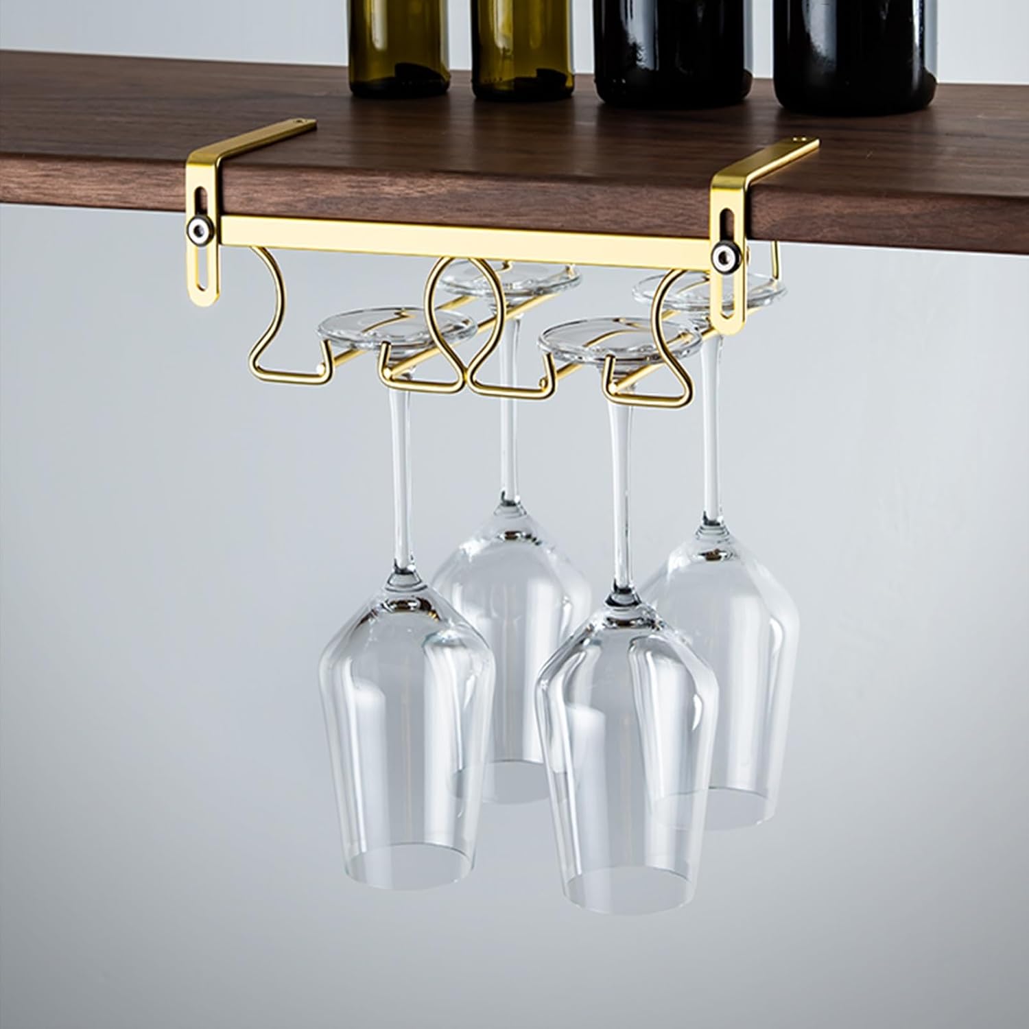 Adjustable Wine Glass Holder No Drilling for Cabinet and Bar 1