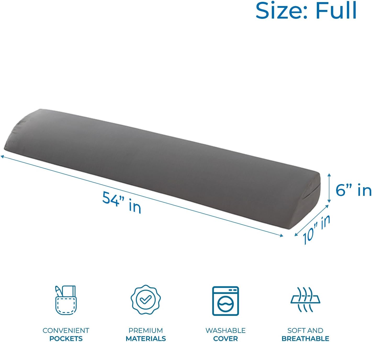 Nestl Bed Wedge Pillow for Headboard Gap Filler