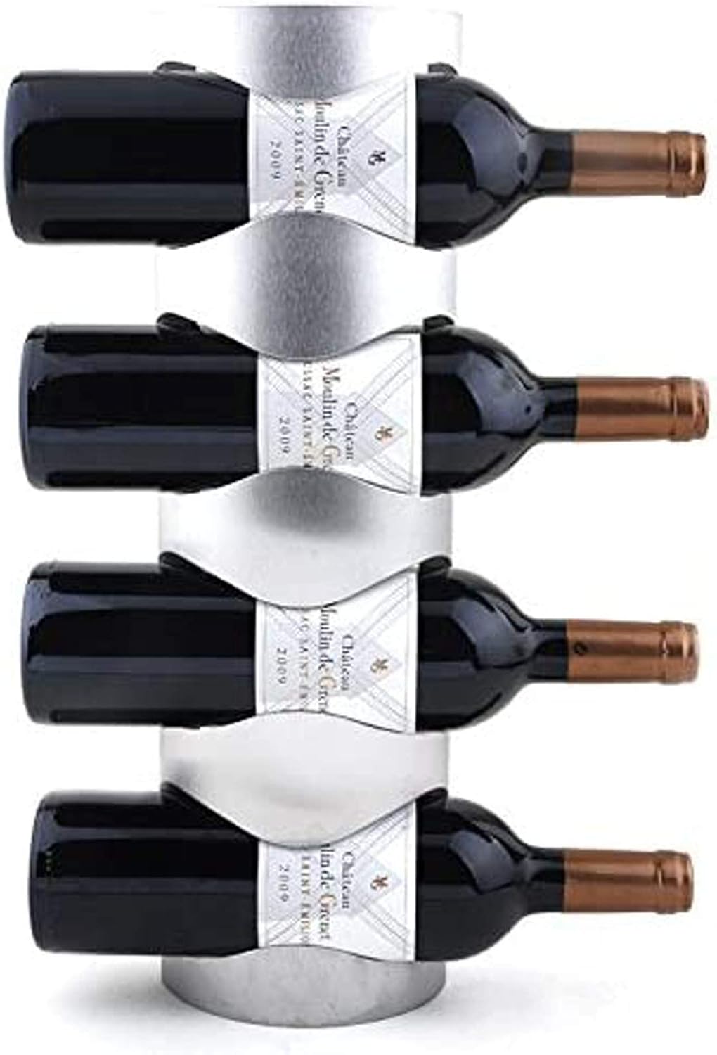 BOCbco Tabletop Wine Rack for 4 Bottles Stainless Steel Silver