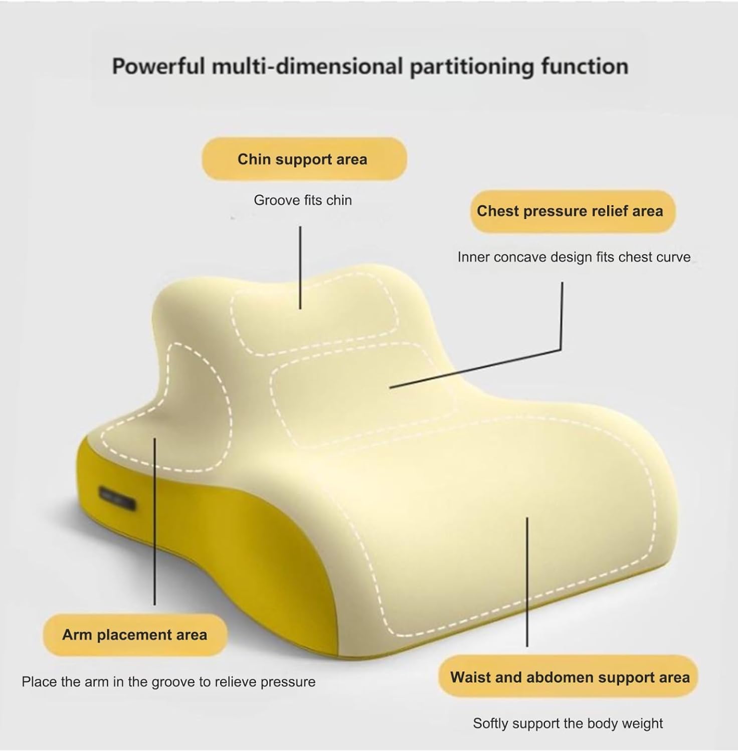 Light Yellow Bed Rest Pillow with Neck Support