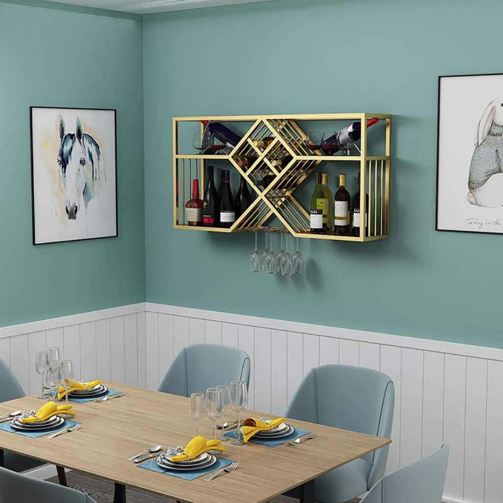 ZJDYDY Wall-Mounted Wine Cabinet Gold 1002560CM