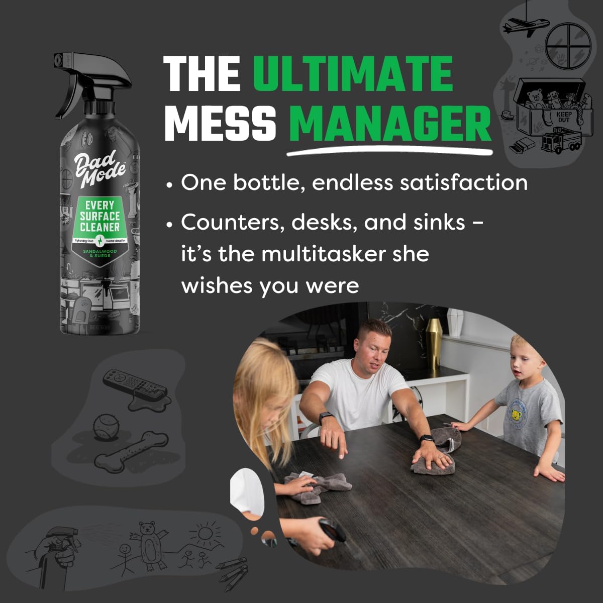 DadMode Streak-Free Surface Cleaner 16oz Aluminum Bottle