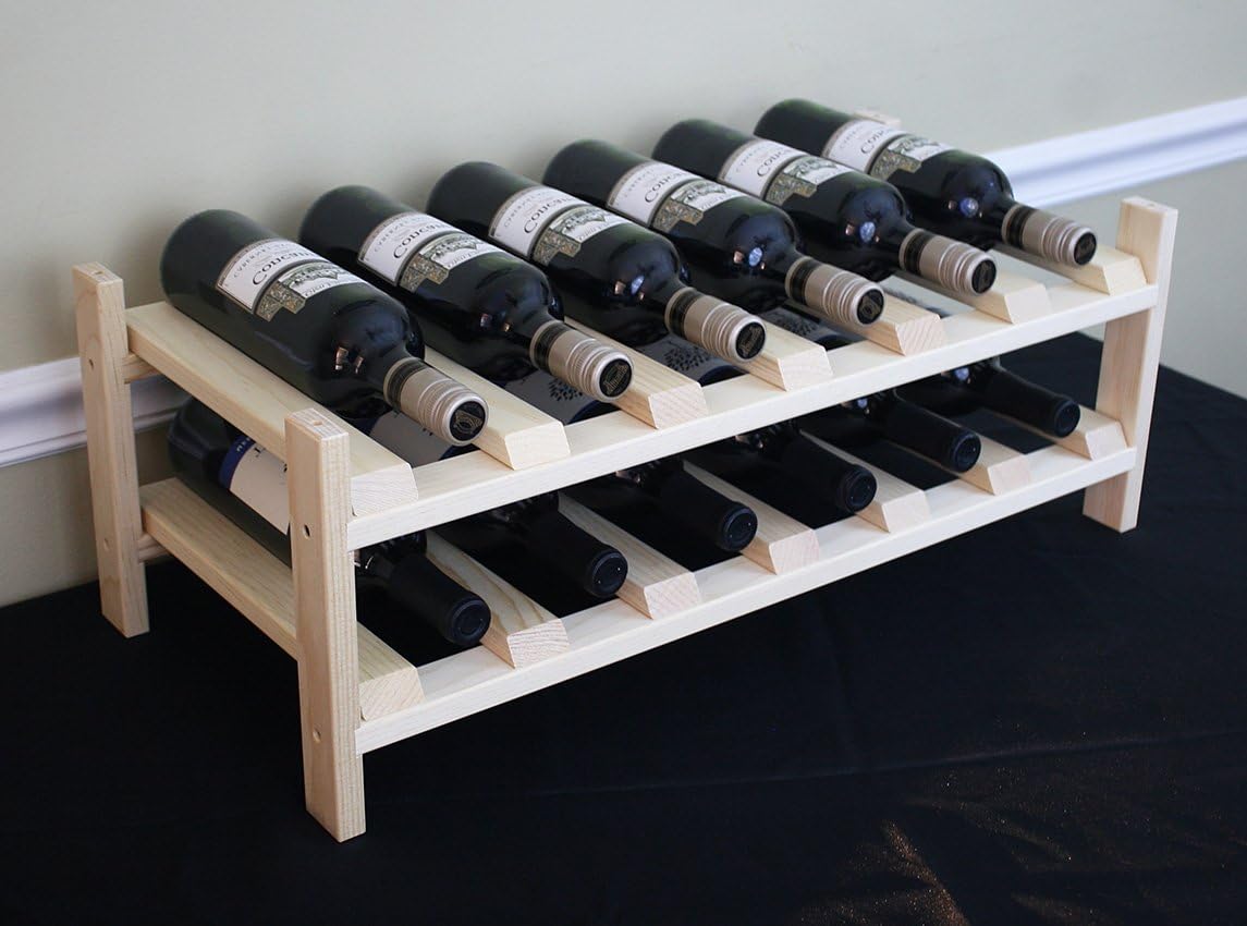 Creekside 12 Bottle Wine Shelves Pine