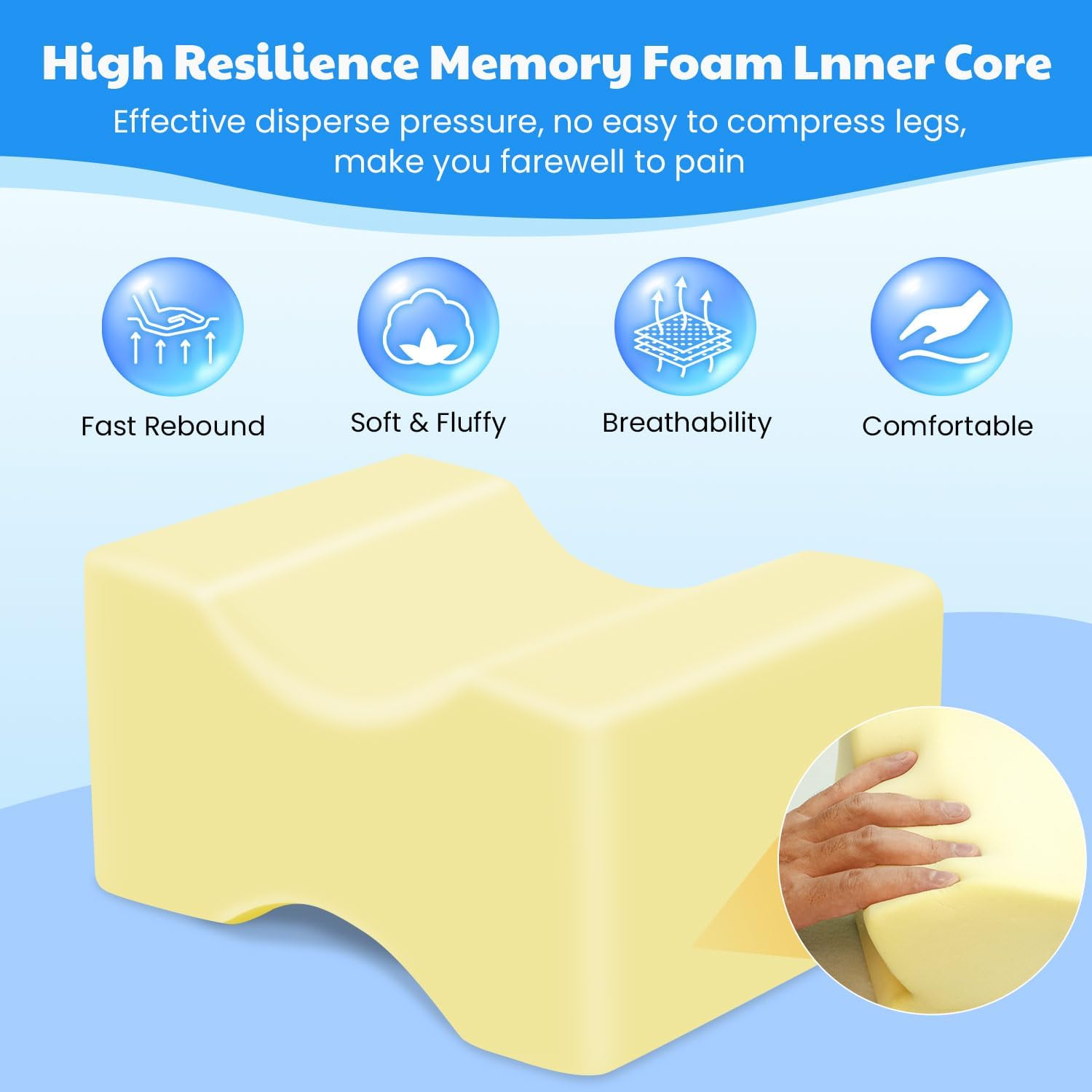 WEDREAM Memory Foam Knee Pillow for Side Sleepers 1