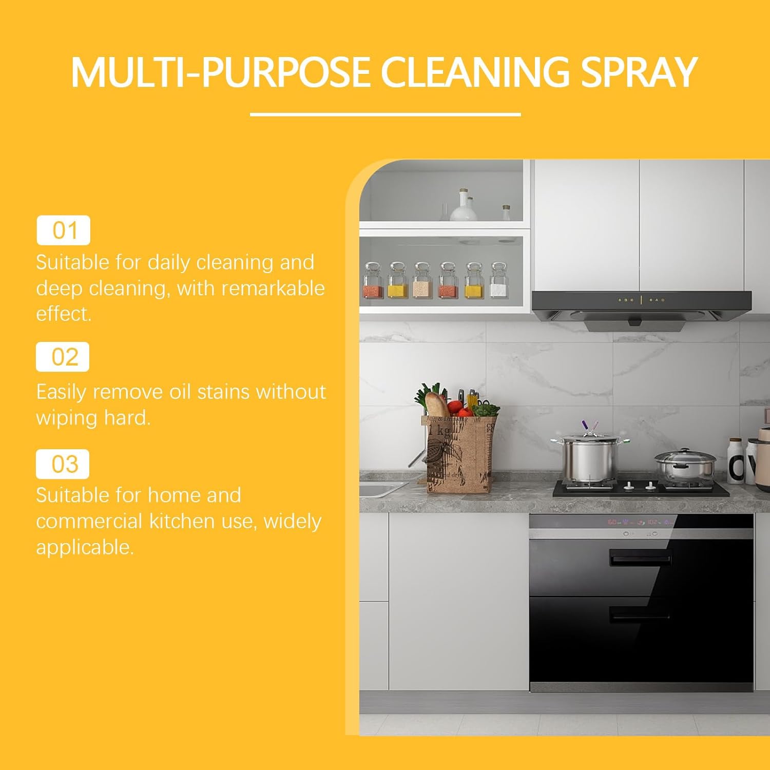 Heavy Duty Degreaser Cleaner Spray for Ovens Hoods Grills 2PCS