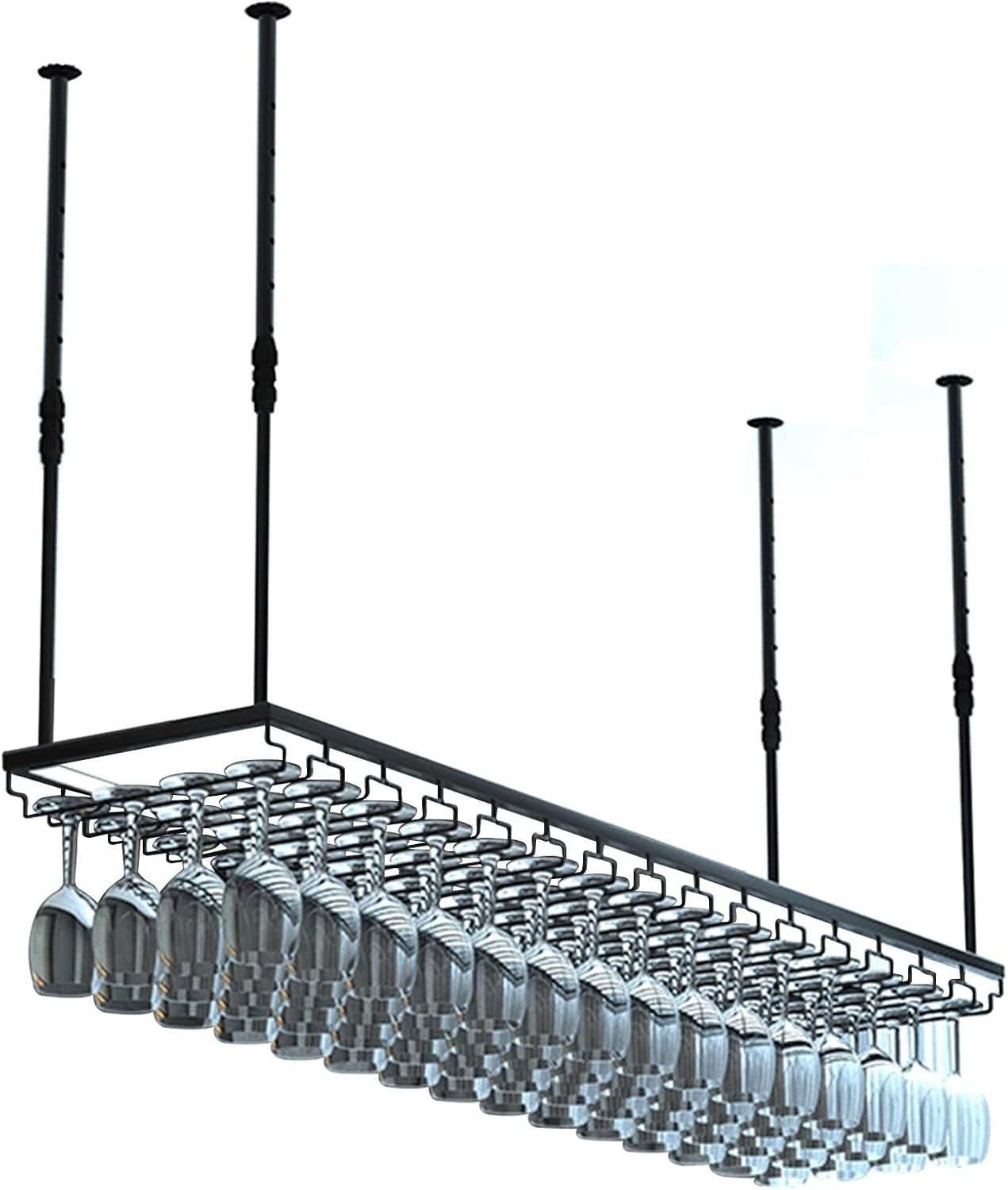 Suuim Hanging Wine Rack with Glass Holder