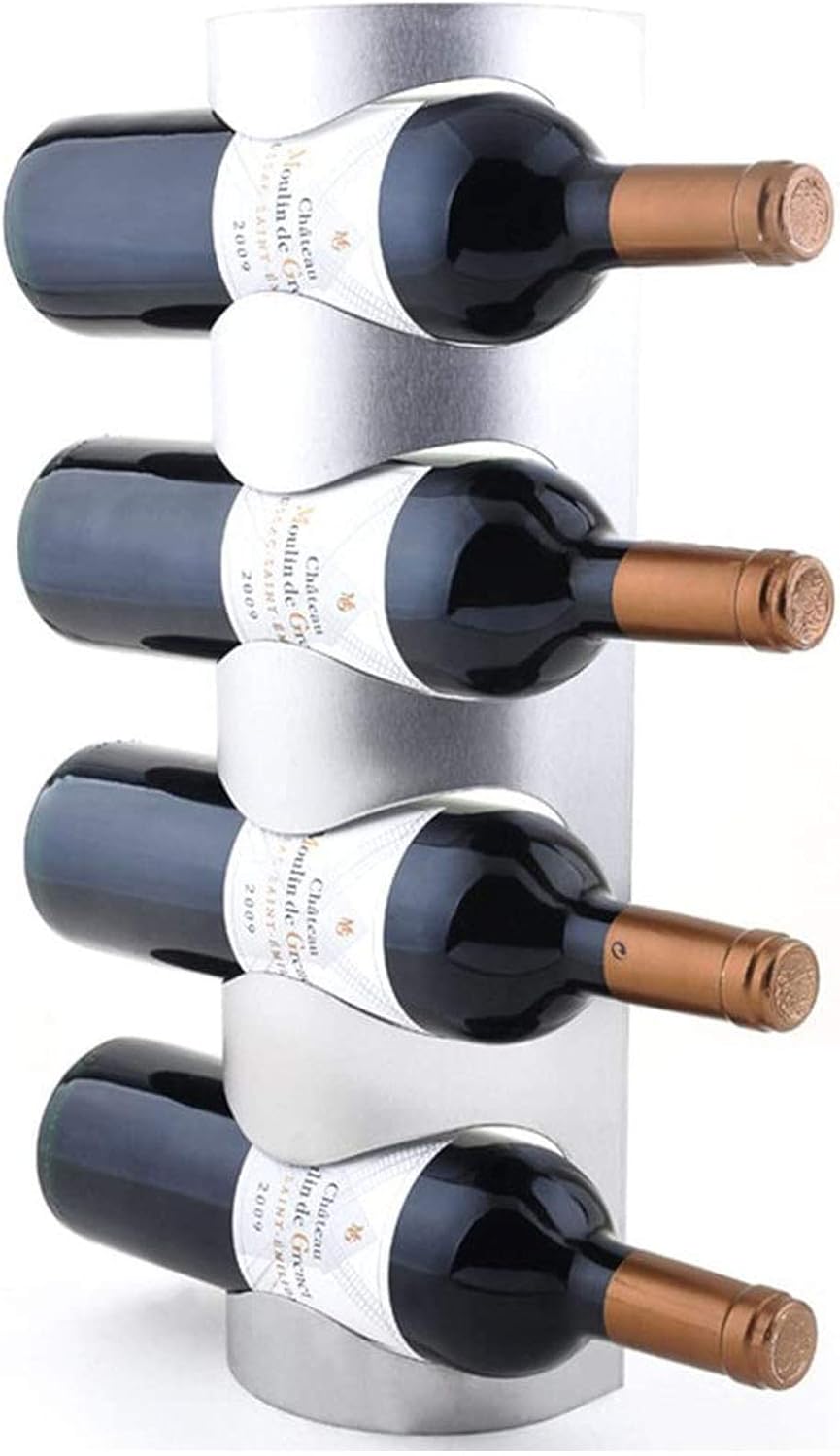 BOCbco Tabletop Wine Rack for 4 Bottles Stainless Steel Silver